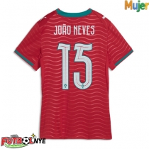 Camiseta Portugal Joao Neves #15 Primera Equipación para mujer Mundial 2026 manga corta
